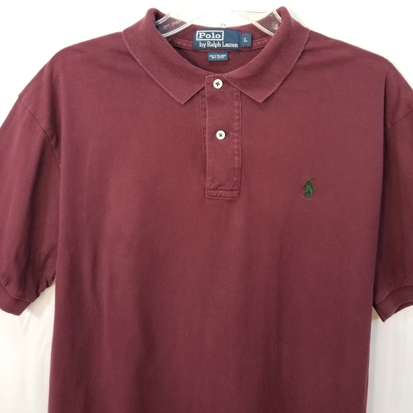 Polo Ralph Lauren Polo Shirt Maroon Burgundy Large - Picture 6 of 16